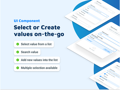 UI Component - Select or Create values component create item design list select ui
