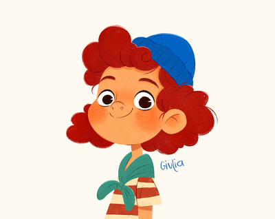 Giulia fan art from "Luca" character character design color conceptart design disney girl character graphic design illustration ipad kid illustration luca procreate texture