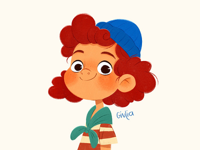 Giulia fan art from "Luca" character character design color conceptart design disney girl character graphic design illustration ipad kid illustration luca procreate texture