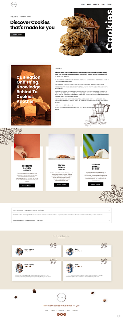 Cookie Web Home Page elementor graphic design ui