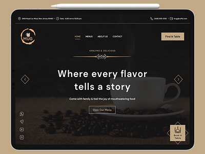 MUG CoffeeShop design graphic design typography ui uidesign uiux ux