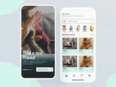 Pet App Ui / Ux application appstore branding concept design dribbble green ios pets ui ux