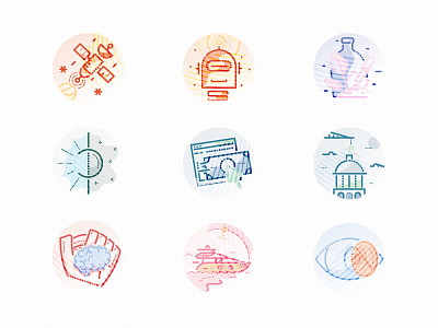 Wired world – icon set design editorial fintech icon set icons illustration lines magazine minimal science space sport tech ui ux wired