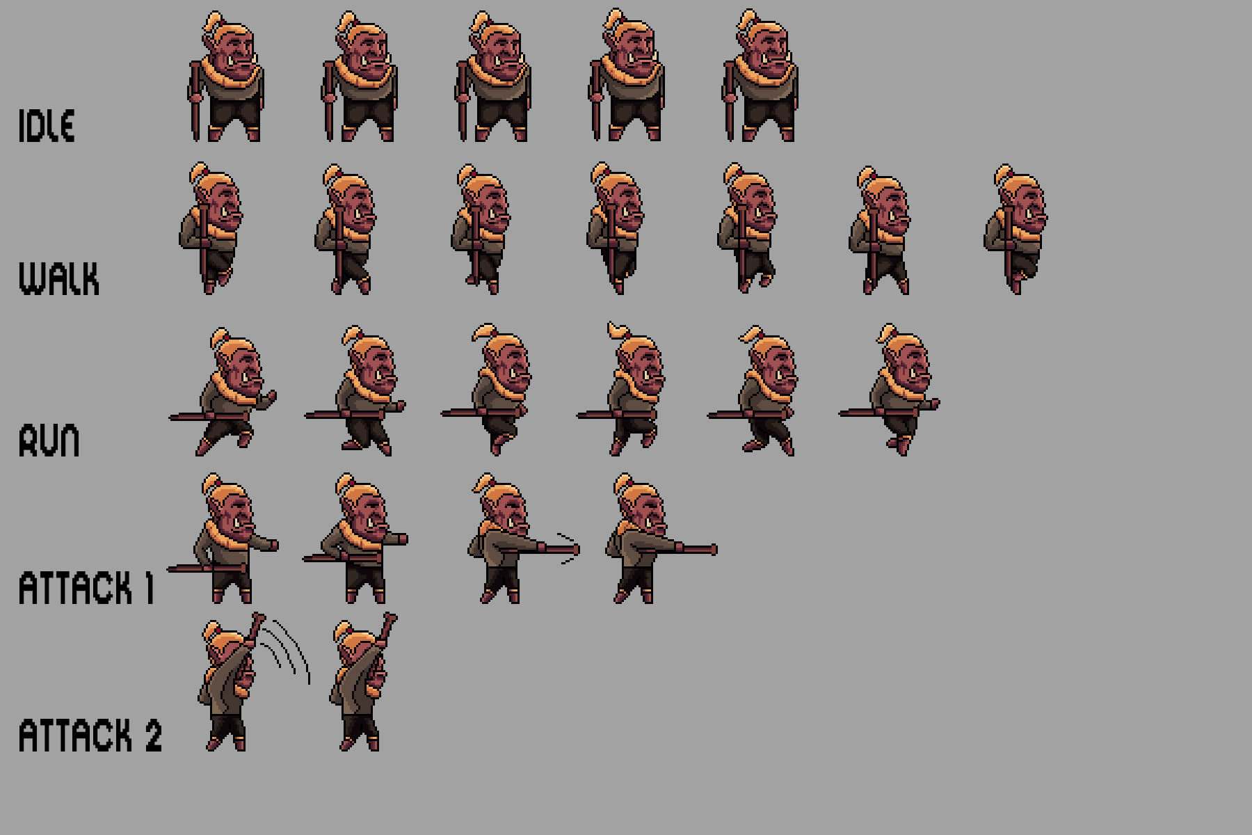 Free Orc Sprite Sheets Pixel Art By 2D Game Assets On Dribbble