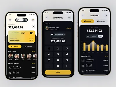 Mobile App - Money Transfer bank banking banking app card clean coin credit card dollar finance financial fintech app minimalist mobile app money money transfer payment savings transaction transfer wallet