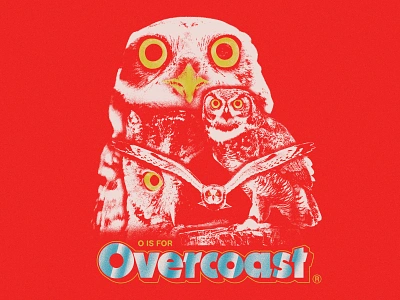 Overcoast Shirt Design 80s band merch band shirt bird branding graphic design graphic tee illustration merch merch design music nostalgic owl rva shirt shirt design shirt graphic swag typography vintage