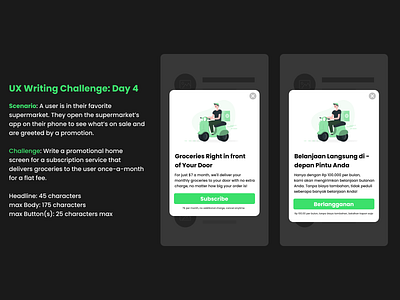 UX Writing Challenge: Day 4 app delivery design groceries logo ui ux uxwriting vector