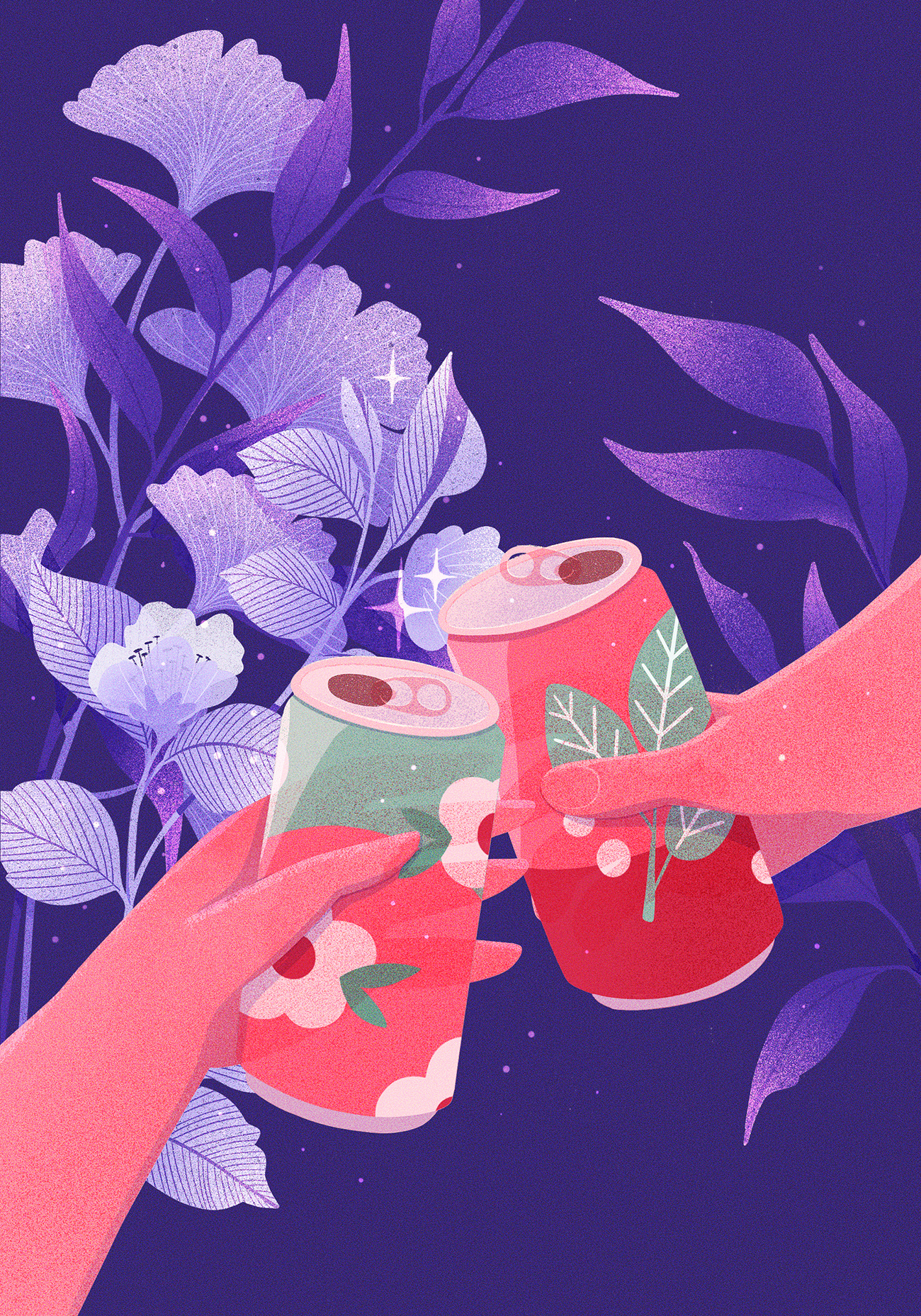 Taking a break drink editorial illustration procreate product