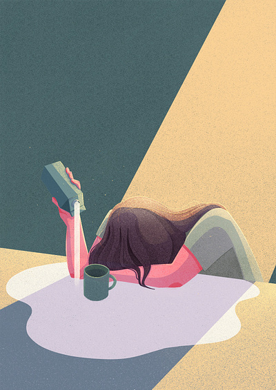 Tough morning drawing editorial illustration mental health morning photoshop series textures