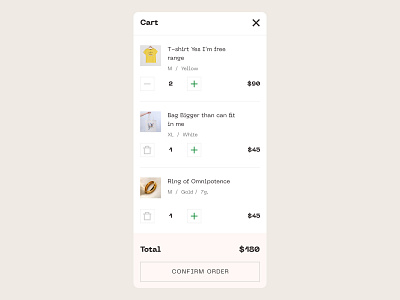 Basket – eCommerce app basket branding cart cloth e commerce ecommerce items list minimal mobile online store order order summary range shopping store ui webdesign