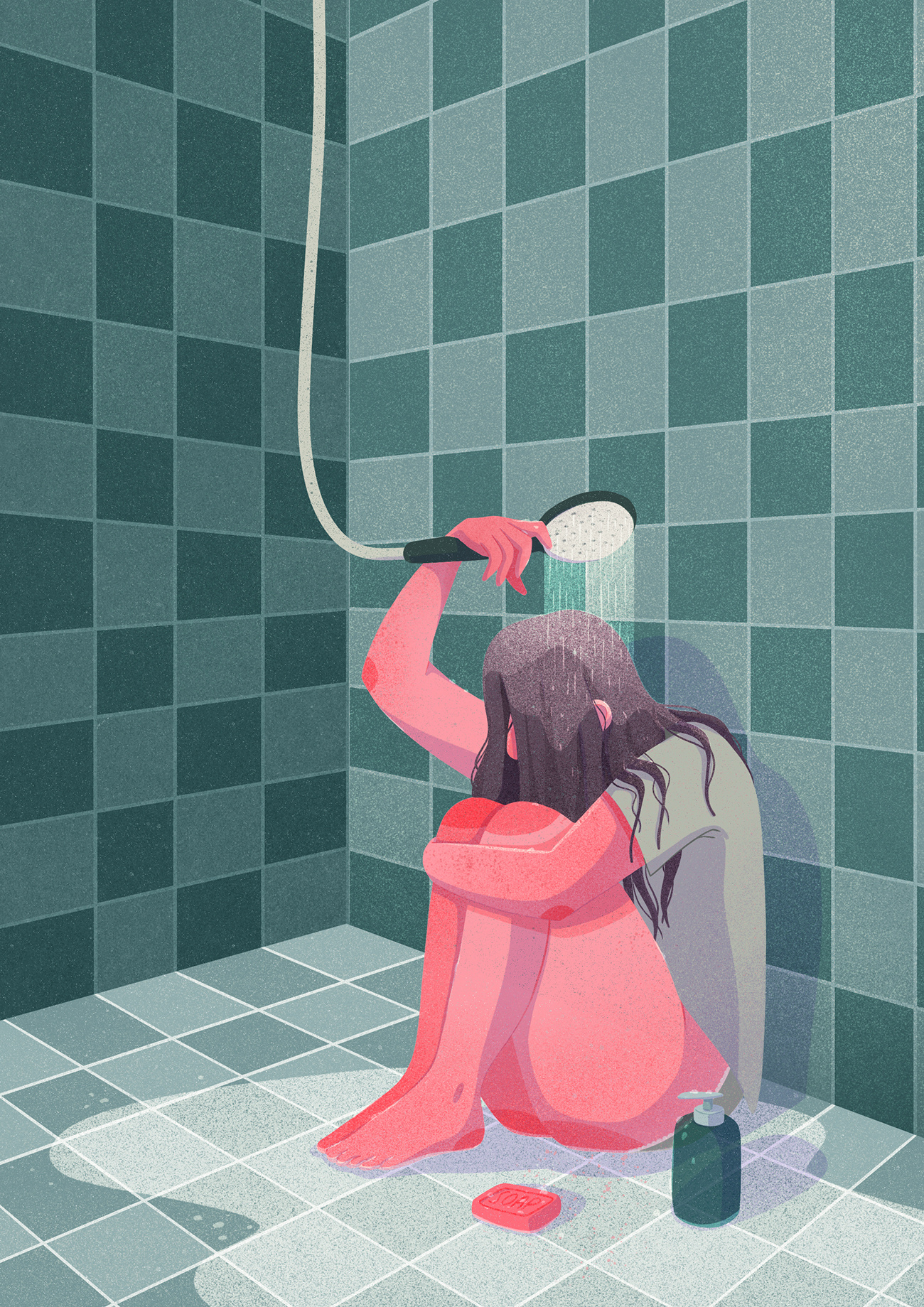 Under the water drawing editorial health illustration mental mental health procreate