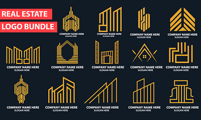 Real Estate Logo Design Bundle branding building logo creative logo creative logo design design home logo icon logo illustration logo logo design logo design concept real estate branding real estate logo real estate logo design bundle