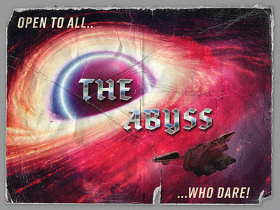 The Abyss beat up blackhole experimenting gradient grainy graphic design illustration illustrator orange photoshop poster print design red rough sci fi scratchy spaceship textures torn edge weathered