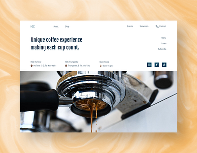 Coffee Shop Page Concept design icons ui ux