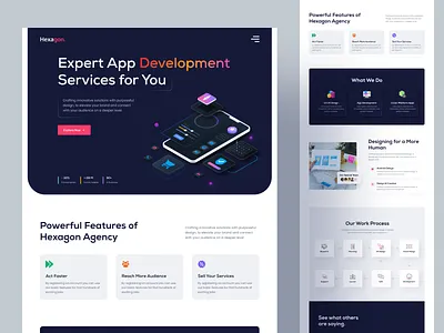 Apps Development Services agency app app development design illustration landing page modern services trends ui ux web website