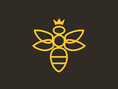 Queen Bee bee bug illustration logo queen