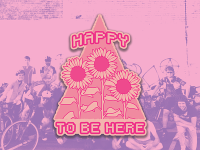 Happy To Be Here art bikes colors design doodles illustration illustrator oklahoma single speed stickers tulsa vector