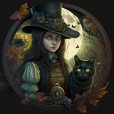 Mystic Art Illustration for Book 3 book illustration cat design graphic design illustration mac carpeli witch