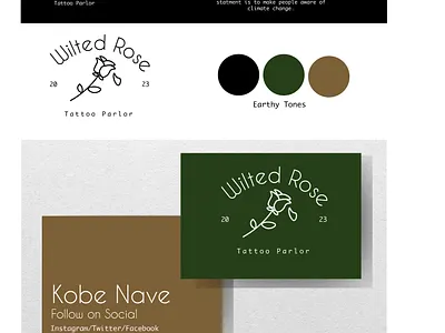 Wilted Rose Tattoo Parlor branding design graphic design illustration logo tattoo typography vector