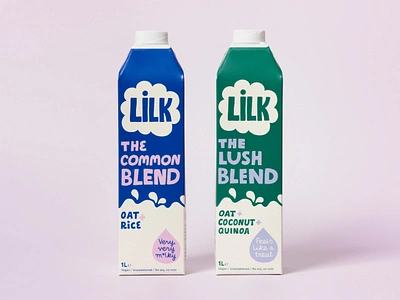 Packaging design and illustration for plant-based m*lks beverage branding colorful drink packaging flat color food packaging graphic design handdrawn illustration leena leena kisonen logo milk alternative packaging packaging design plant based plant based milk retro design scandinavian vegan