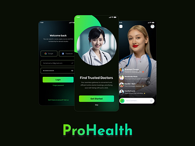 ProHealth - Health Care Application app application doctor app health app healthcare medical ui