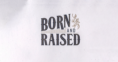born and raised — logo bornandraised branding design dog illustration logo mark restaurant type typography virginia woodcut