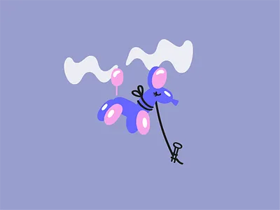 Wind Drifting 💨 balloon balloon dog dog funny funny illustrations gif gifs illustration meme meme illustrations not to be taken seriously