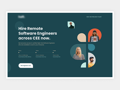 Landing page exploration call to action candidates clean cta green hire hiring it recruitment sign up software software developer software engineer ui ui design ux ux design web app