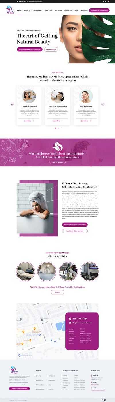 Med Spa Web Landing Page ui