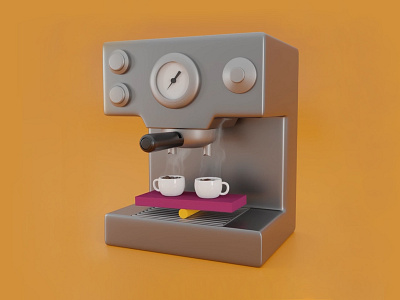 A delightful coffee-lover's dream 3d 3d blender 3d motion 3dart 3dartist animation blender coffee coffee cup coffee machine cup espresso illustration loop motion mug seesaw simulation