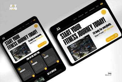 FITHUB - Gym Fitness Website Redesign design fitness website graphic design gym web landing page ui uiux uiux design web design website website design