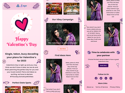 Newsletter for Valentine's Day creativity figma mobile design