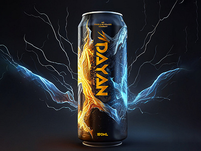 Dayan Energy Drink in Thunder Style Packaging label branding business card design graphic design illustration logo logo design ui ux vector