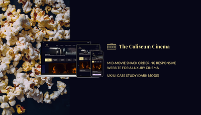 Mid-movie snack responsive website branding case study cinema dark mode luxury responsive website snack ui user experience ux