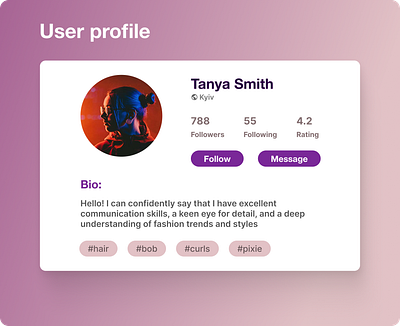 User profile 100daydesign clear dailyui design figma ui userprofile webdesign