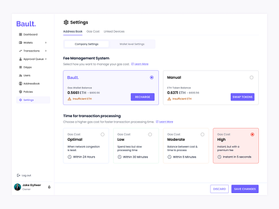 Crypto Institutional Asset Management Product Settings | Web 3 crypto design experiencedesign mobileapp saas saasproduct ui ux