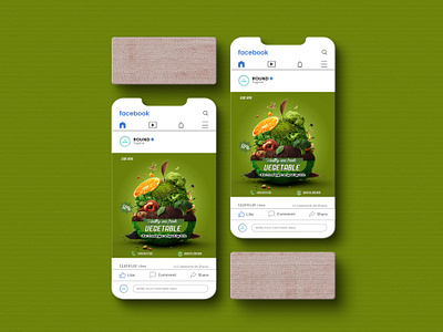 Social media post design for an organic food company branding creative design farmersmarket graphic design greenliving organic food post design realfood social media post