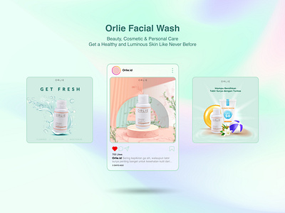 Instagram Feed of Beauty Skin Care - Orlie Facial Wash company profile design feed graphic design instagram