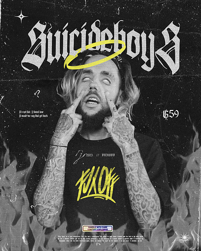 Suicideboys Poster By FVXOFF black dark dope flyer graphic design lilpeep poster rap satan suicideboys