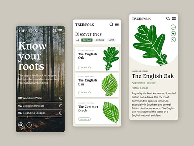 Know your roots education illustration landingpage leaves mobile trees
