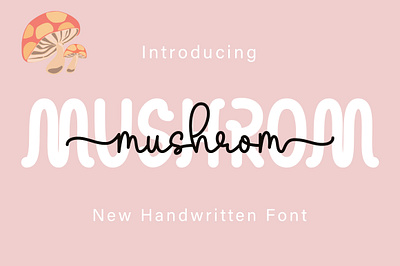 Handwritten Mushrom Font Duo crafting font cute font font font. duo monoline mushroom sans