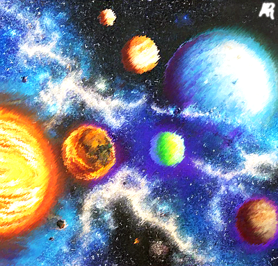 "universe" mixed media art | by enrgymedia art branding content mixed media painting surrealism ui