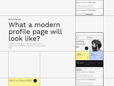 Modern and minimal Profile page design challenge daily ui challenge design graphic design mobile design profile page typography ui