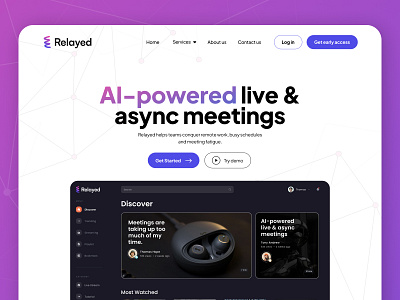 Relayed.ai Project ~ Re-design branding colors dashboard fashion figma illustration landing page mobile app product projects re design saas typography ui ui design ux ux design video web design website