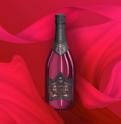 3D Wine Bottle NFT 3d branding champagne design graphic design illustration label logo nft typography vector wine