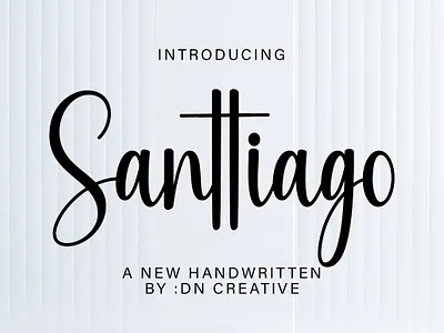 Handwritten Santtiago branding design font handwritten monoline script font
