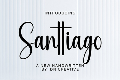 Handwritten Santtiago branding design font handwritten monoline script font