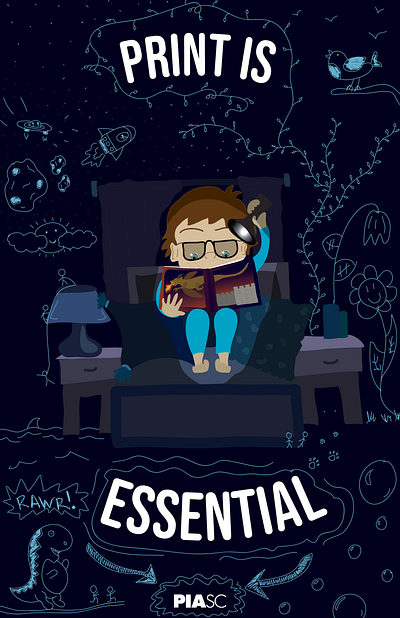 Print is Essential poster 11x17 design illustration