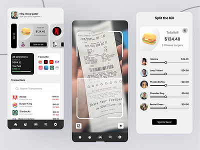 Split Bills App animation bill bills design fashion graphic design illustration logo mobileapp productdesigner project split splitbill ui uitrends userexperience userinterface ux vector