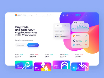 UI Design Of The Crypto Exchange blockchain branding crypto crypto design cryptocurrency design illustration interface logo ui